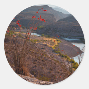 Rio Grande durchquert die Wüste Chihuahuas Runder Aufkleber