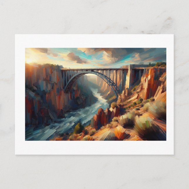 Rio Grande Gorge Bridge in Landschaft, Postkarte (Vorderseite)