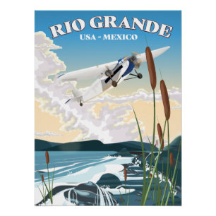 Rio Grande USA Mexiko Reiseplakat Poster
