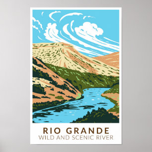Rio Grande Wild and Scenic River Vintage  Poster