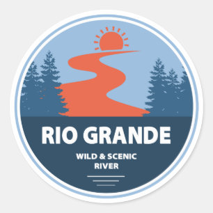 Rio Grande Wild und Landschaftlicher Fluss Runder Aufkleber