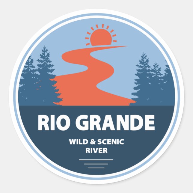 Rio Grande Wild und Landschaftlicher Fluss Runder Aufkleber (Vorderseite)