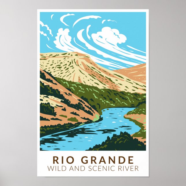 Rio Grande Wild und Landschaftlicher Fluss Vintag Poster (Vorne)