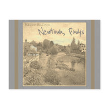 Río Hafren Severn in Newtown, Powys Sepia