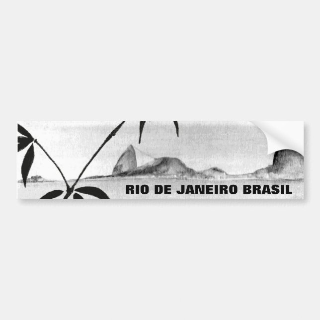 Rio-Landschaft in b&w Autoaufkleber (Vorne)
