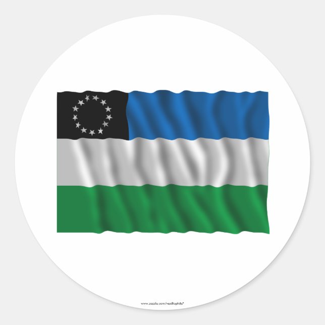 Río Negro Wellenflagge Runder Aufkleber (Vorderseite)