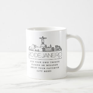 Rio Stylized Skyline   Kundenspezifischer Slogan-K Kaffeetasse