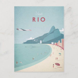 Rio Vintage Reiseplakat - Kunst-Postkarte Postkarte