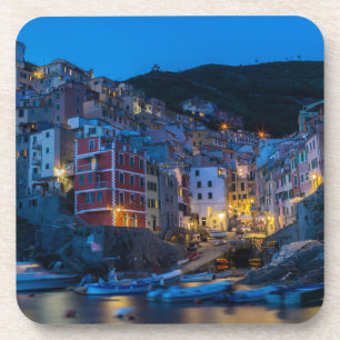 Riomaggiore bei Nacht Cinque Terre Ligurien Italie Getränkeuntersetzer