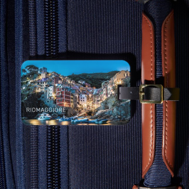 Riomaggiore Cinque Terre La Spezia Italien Panoram Gepäckanhänger (Vorderseite Insitu 4)