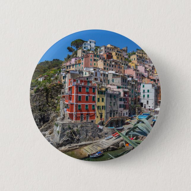 Riomaggiore Cinque Terre Liguria Italy Button (Vorderseite)