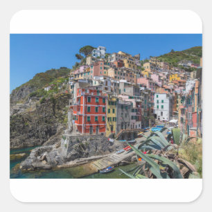 Riomaggiore Cinque Terre Liguria Italy Quadratischer Aufkleber