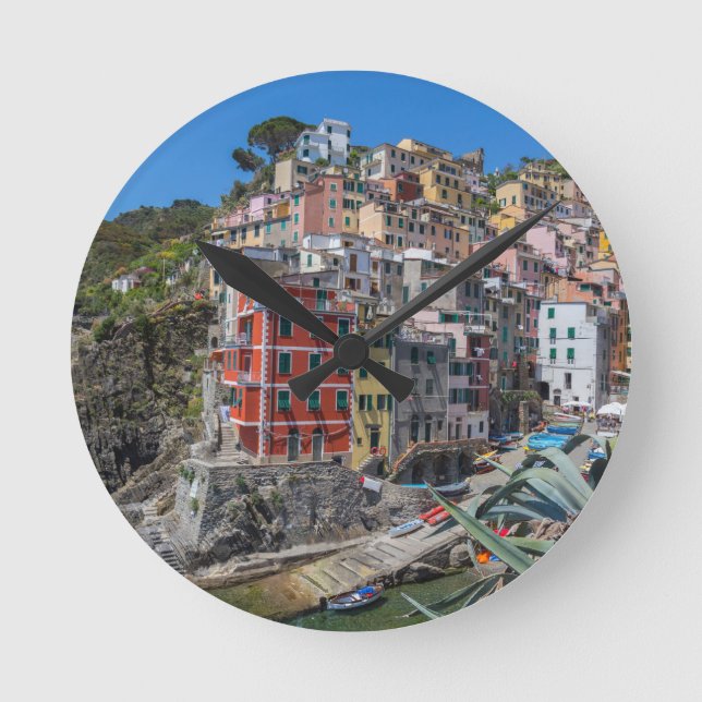 Riomaggiore Cinque Terre Liguria Italy Runde Wanduhr (Vorderseite)