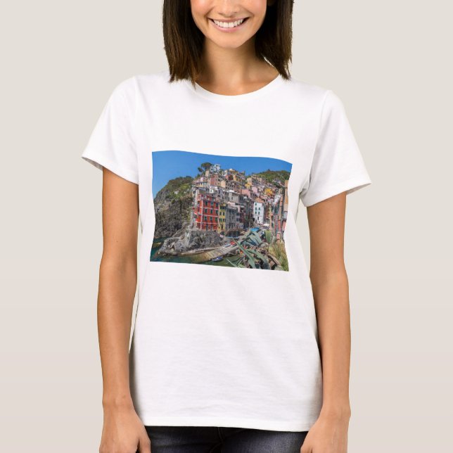 Riomaggiore Cinque Terre Liguria Italy T-Shirt (Vorderseite)