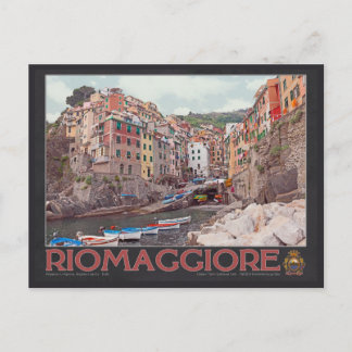 Riomaggiore Hafen (schwarz) Postkarte