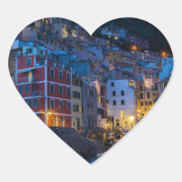 Riomaggiore in der Nacht Cinque Terre Ligurien Ita