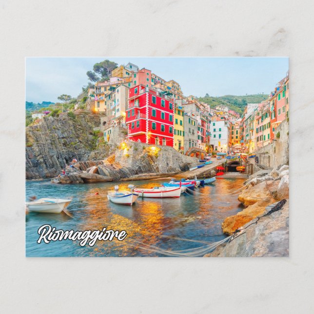 Riomaggiore, Italien Postkarte (Vorderseite)