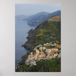 Riomaggiore und Cinque Terre, Italien Poster