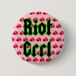 Riot Grrl Rosen Anstecker Button