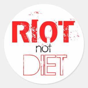 RIOT not DIET Runder Aufkleber