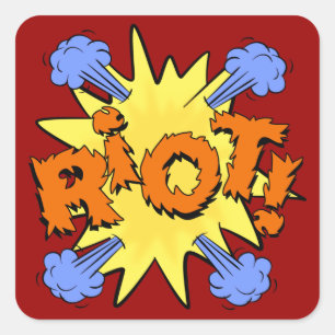 Riot Quadratischer Aufkleber