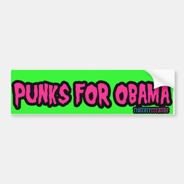 RiotCore "Punks für Obama" Autoaufkleber (Vorne)
