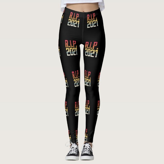 RIP 2021 New Years Eve Funny Quote Leggings (Vorderseite)