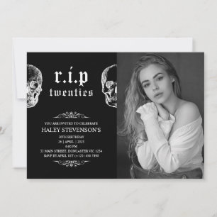 RIP 20 s 20 Jubiläum Beerdigung Schädel 30. Geburt Einladung