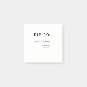 RIP 20 s 21. Geburtstag, einfaches Mindestfrühstüc Post-it Klebezettel