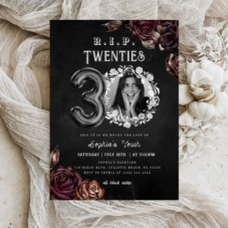 RIP 20 s 30. Geburtstag Tod bei meinem Foto Einladung