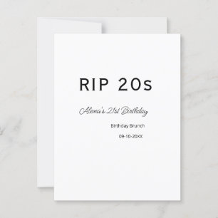 RIP 20er 21. Geburtstag einfache minimale Brunch-D Postkarte