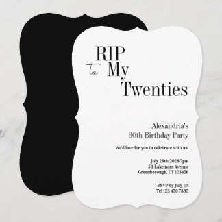 RIP 20er 30. Geburtstags Minimal Party Einladung