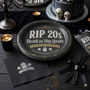RIP 20er Abschied von meiner Jugend 30. Geburtstag Pappteller
