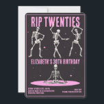RIP 20er Black Pink Funny Skull 30. Geburtstag Par Einladung<br><div class="desc">RIP 20er Black Skeleton Pink Funny Skull 30. Geburtstag Party</div>