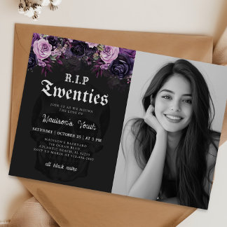 RIP 20er Blumentod zu meiner Jugend 30. Geburtstag Einladung