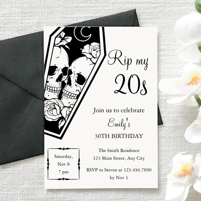 RIP 20er Gothic 30. Geburtstag Einladung (Von Creator hochgeladen)