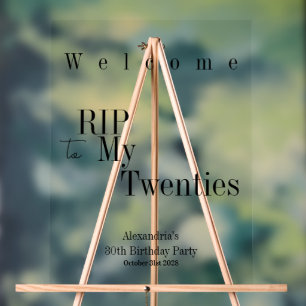 RIP 20er Jahre Schwarze Typografie 30. Geburtstag Acrylschild