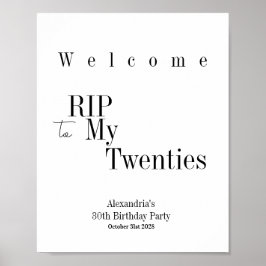 RIP 20er Minimal Typografie Begrüßungspaket Poster
