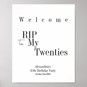 RIP 20er Minimal Typografie Begrüßungspaket Poster