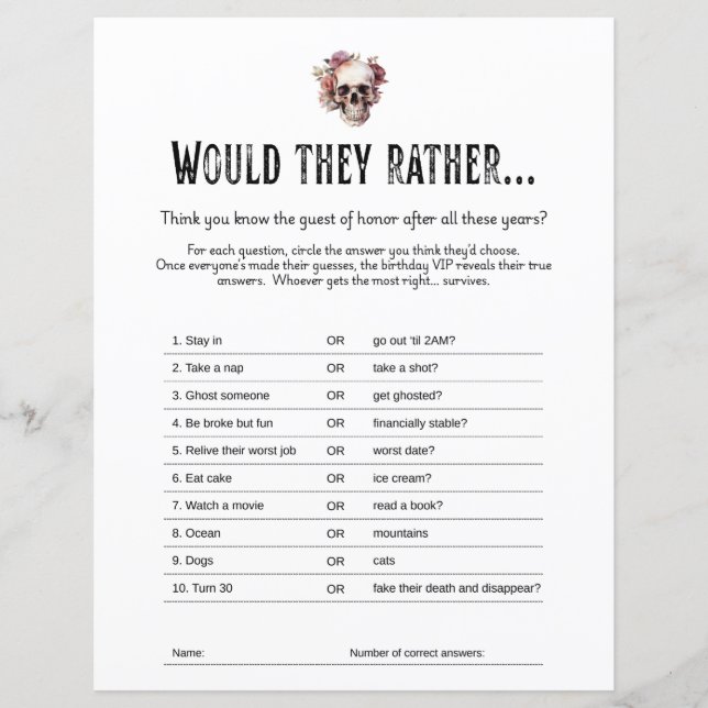 RIP 20er Party Game, würden sie eher Spielplan (Vorderseite)