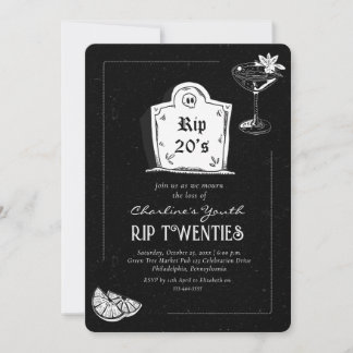 RIP 20er-Schädel Schwarz 30. Geburtstag Party Einl Einladung
