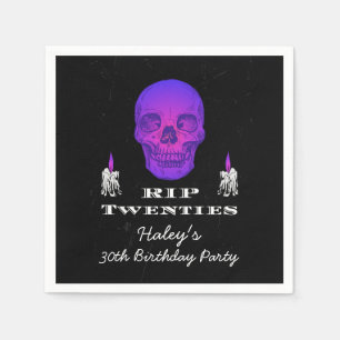 RIP 20er Zwanziger lila Totenkopf gothisch 30. Geb Serviette