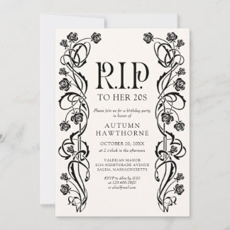 RIP 20s 30s Gothic Halloween Birthday Einladung