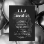 RIP 20's Goth Skull Beerdigung 30. Geburtstag Einladung<br><div class="desc">RIP 20er Goth Skull Beerdigung 30. Geburtstag Dieses gotische und dennoch lustige Design zeigt einen Schädel in einem Begräbnis und Vintage Script Typografie auf schwarzem Hintergrund. Personalisieren Sie die Einladung mit Ihren Daten und wenn Sie gewollt, um den Stil und die Platzierung des Textes weiter zu ordnen, klicken Sie bitte...</div>