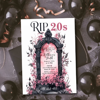 Rip 20s Tod meiner 30. Jugend-Rosa-Geburtstagspart Einladung