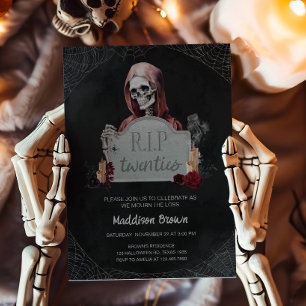 RIP 20ties Skull Halloween Geburtstagsfeier Einlad Einladung