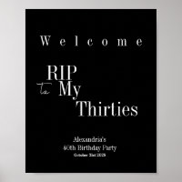 RIP 30 s 40. Geburtstag Party Begrüßungszeichen