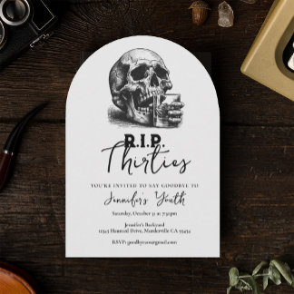 RIP 30 Vintag Skull 40. Geburtstag Party Einladung