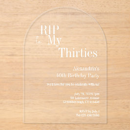 RIP 30s 40th Birthday Party Acryleinladungen