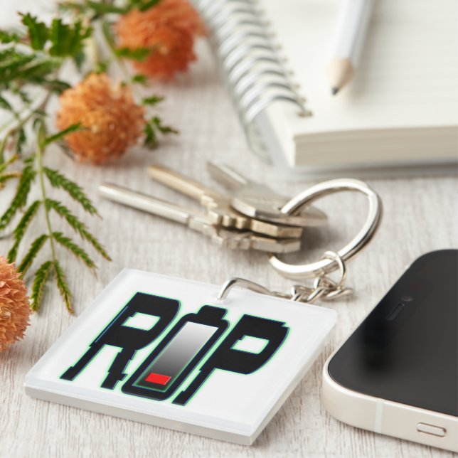 RIP Akku Akryllischer Schlüsselanhänger (Vorderseite rechts)
